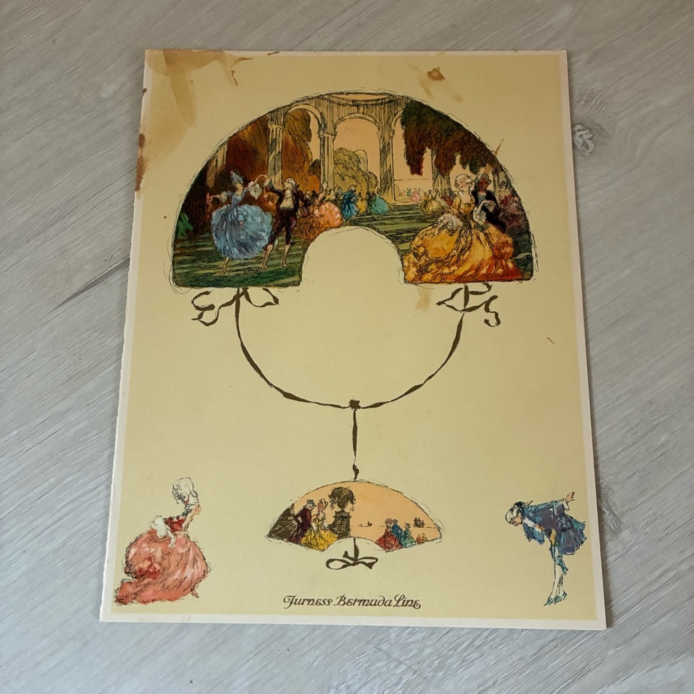 Vintage Furness Bermuda Line Dinner Menu 1954 Ocean Liner Cruise Ship Ephemera